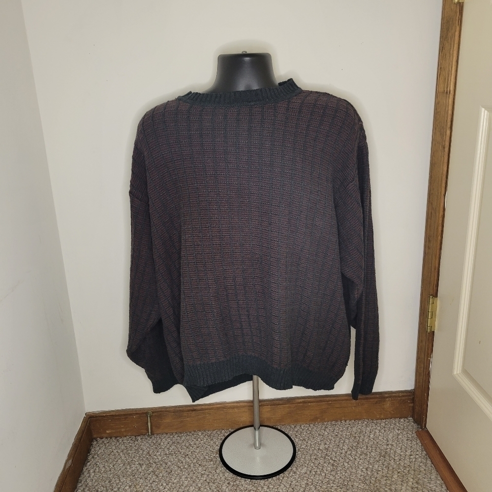 𝅺PERRY ELLIS Round-Neck Cotton Sweater Red Women’s Size (XXL) Like NEW